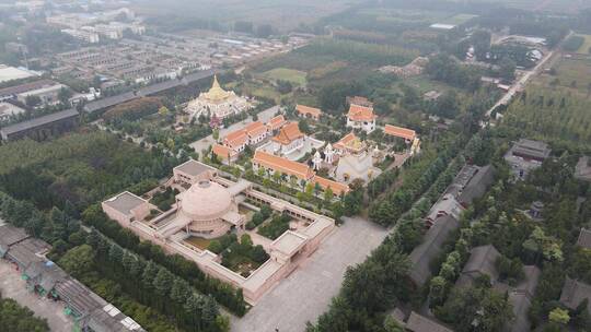 河南省洛阳市白马寺航拍视频素材