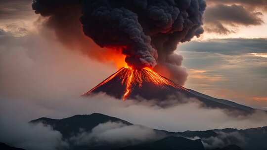 火山喷发壮丽景观