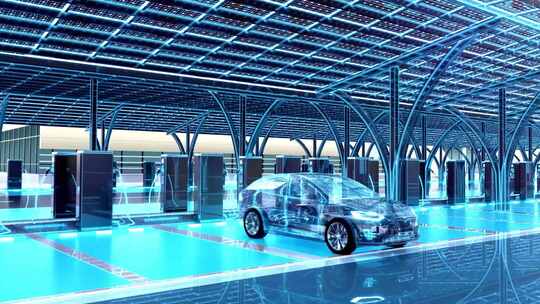 新能源全息HUD汽车动画新能源电池充电片头