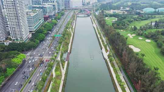 深圳大沙河赛艇比赛航拍