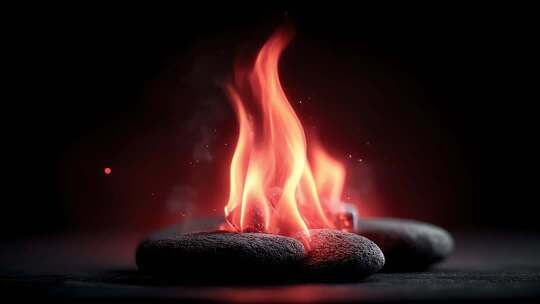 石头之上的火焰象征希望与力量