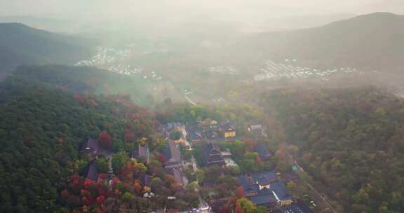 杭州西湖景区飞来峰景区永福寺秋色