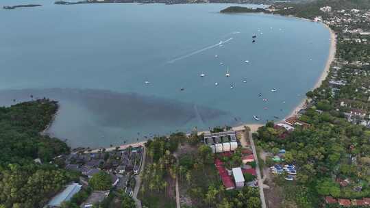 泰国苏梅岛波普海滩海湾航拍自然景观