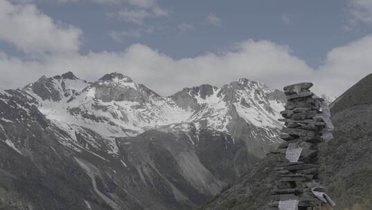 藏区雪山玛尼堆延时