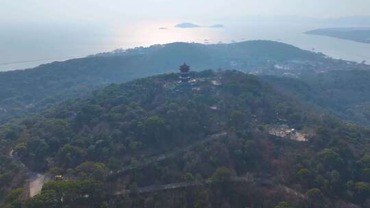 江苏省无锡太湖鼋头渚风景区航拍风景区国家