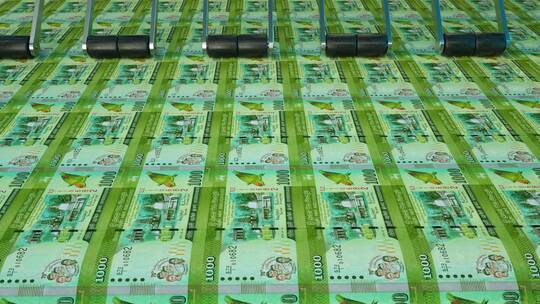 不断印刷发行的纸质斯里兰卡货币视频素材模板下载