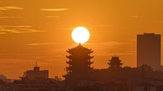 武汉黄鹤楼震撼日出延时