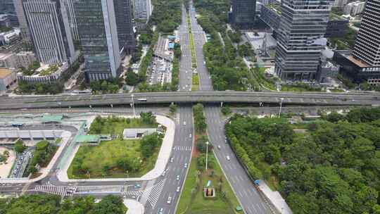 航拍城市车流