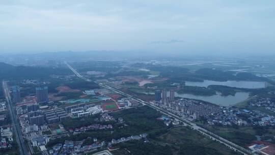 外地城市航空景色