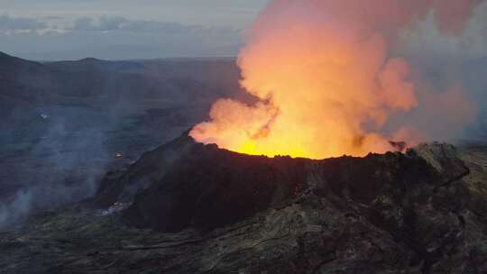 火山，熔岩，流动，喷发