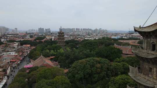 航拍福建泉州西街开元寺