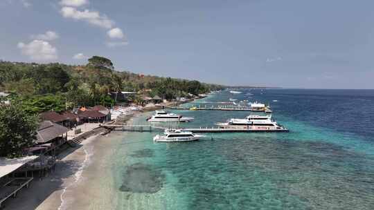 印尼巴厘岛佩尼达岛海滨风光航拍