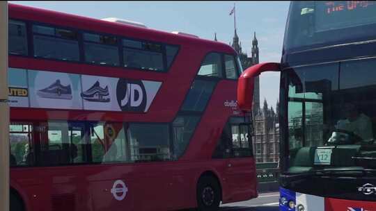 英国伦敦街景 伦敦红巴士视频素材模板下载
