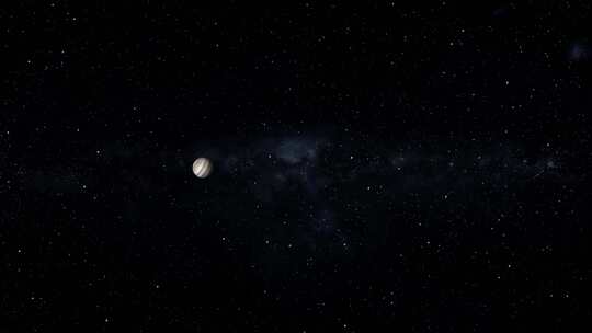 抽象现实木星行星在天空。动画木星行星和星