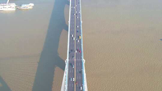 中国湖北省武汉市长江二桥4k航拍