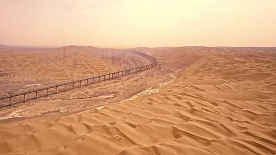 敦煌沙漠沙尘暴航拍