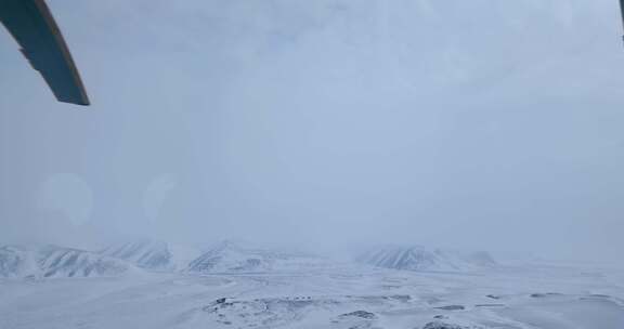 直升机飞机高清实拍北极俄罗斯雪地