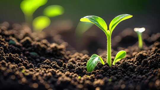 春天破土而出的嫩芽代表希望与新生命