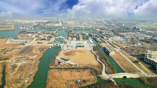 4K航拍开封朱仙镇水乡江南启封故园古建筑