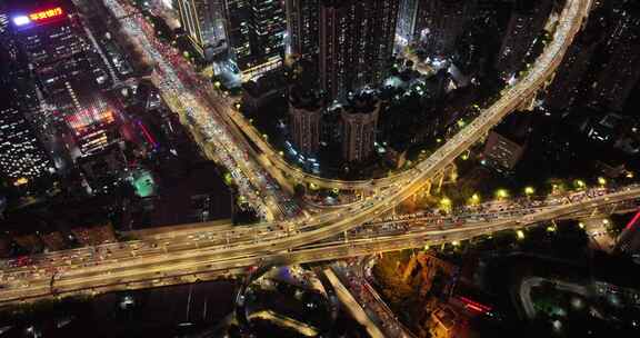 广州珠江新城夜景航拍