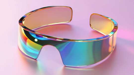 虹彩未来风格眼镜折射变幻光影效果