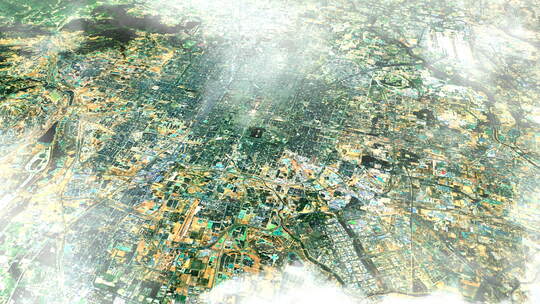 4K北京主城区地图视频动画素材