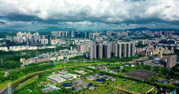 深圳龙华区城市航拍延时