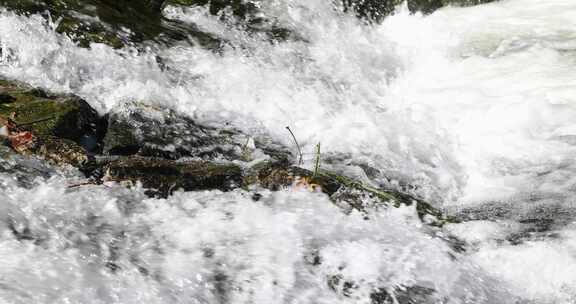 春天冰雪融化高山泉水溪流溪水流水