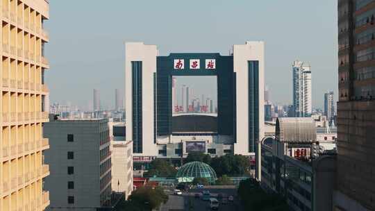 江西南昌火车站城市建筑风光航拍