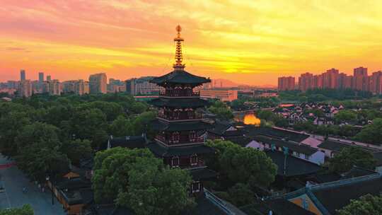 夕阳古寺庙 唯美中国古建筑