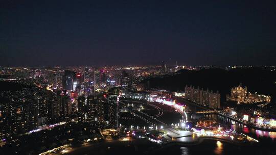 跨海大桥   大景 夜晚 星海广场