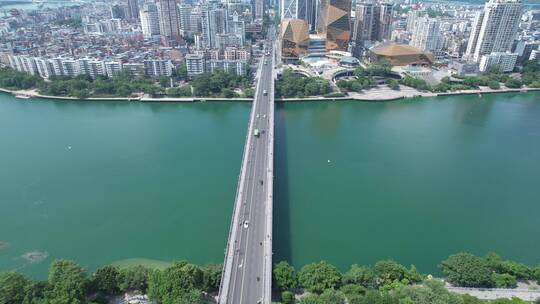 柳州柳江大桥城市建筑风光航拍视频素材模板下载