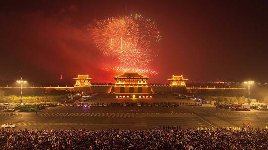 洛阳市定鼎门新年烟花秀