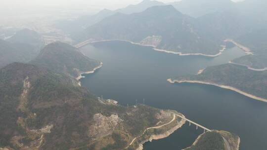 航拍浙江金华九峰山水库