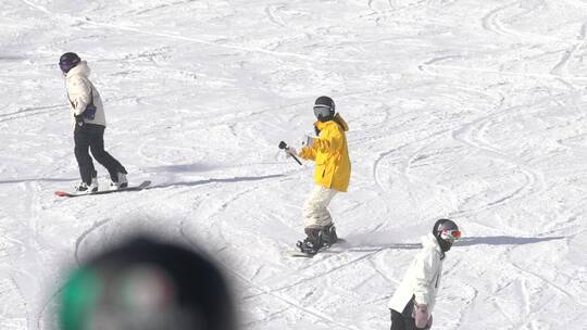 滑雪场景山顶滑雪体育运功国家滑雪场