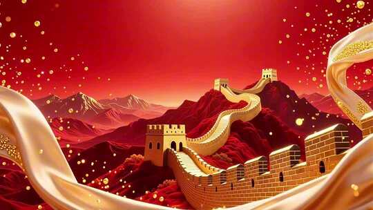 红色片头 党政宣传 弘扬大气长城