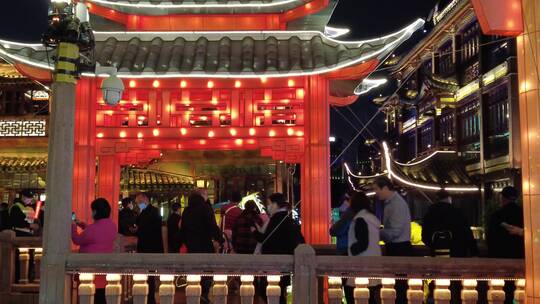 上海豫园城隍庙灯会空镜实拍