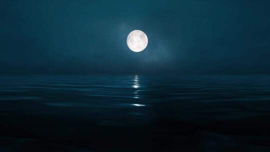 月亮倒影水中月