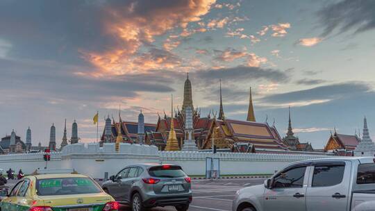 泰国曼谷大皇宫延时摄影视频素材模板下载