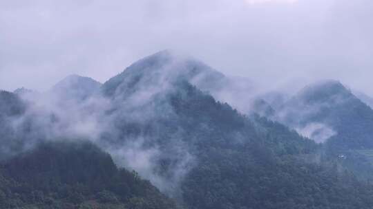 雨后山林云雾航拍视频