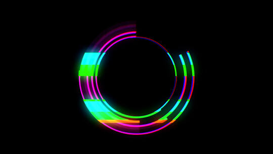 4K霓虹发光图形闪烁故障效果循环素材 (48)