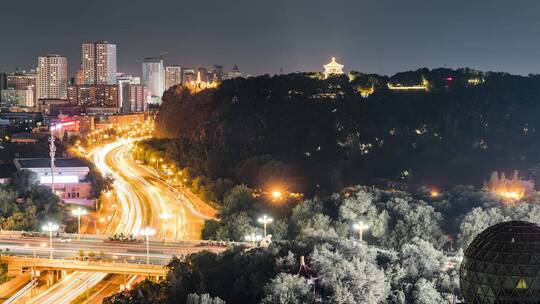 新疆 乌鲁木齐 红山公园 河滩快速路 夜景