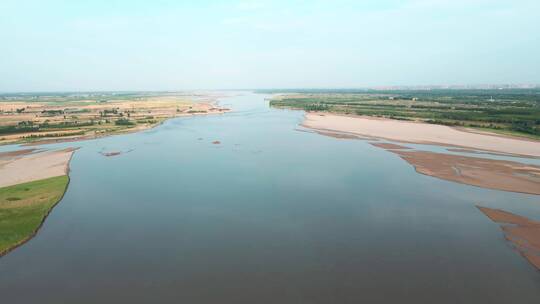 航拍黄河河道 大河