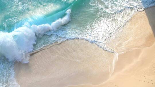 蔚蓝 沙滩 浪花 波浪 碧绿 海洋