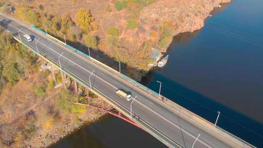 航拍桥梁公路景观视频素材模板下载