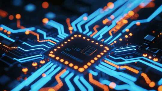 动态波浪形LED线条与科技图案