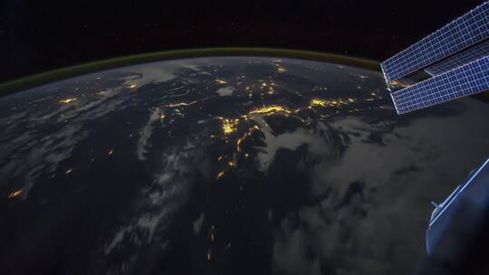 从国际空间站用云对地球的延时视频素材模板下载