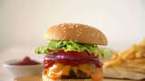 美味的汉堡包高清在线视频素材下载