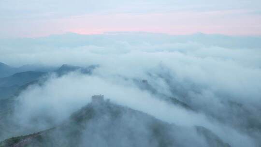 4K金山岭长城云海航拍 壮丽山河