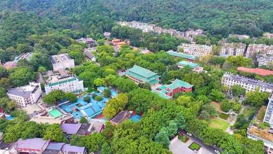 湖南大学学校校园风景航拍长沙岳麓区城市地视频素材模板下载